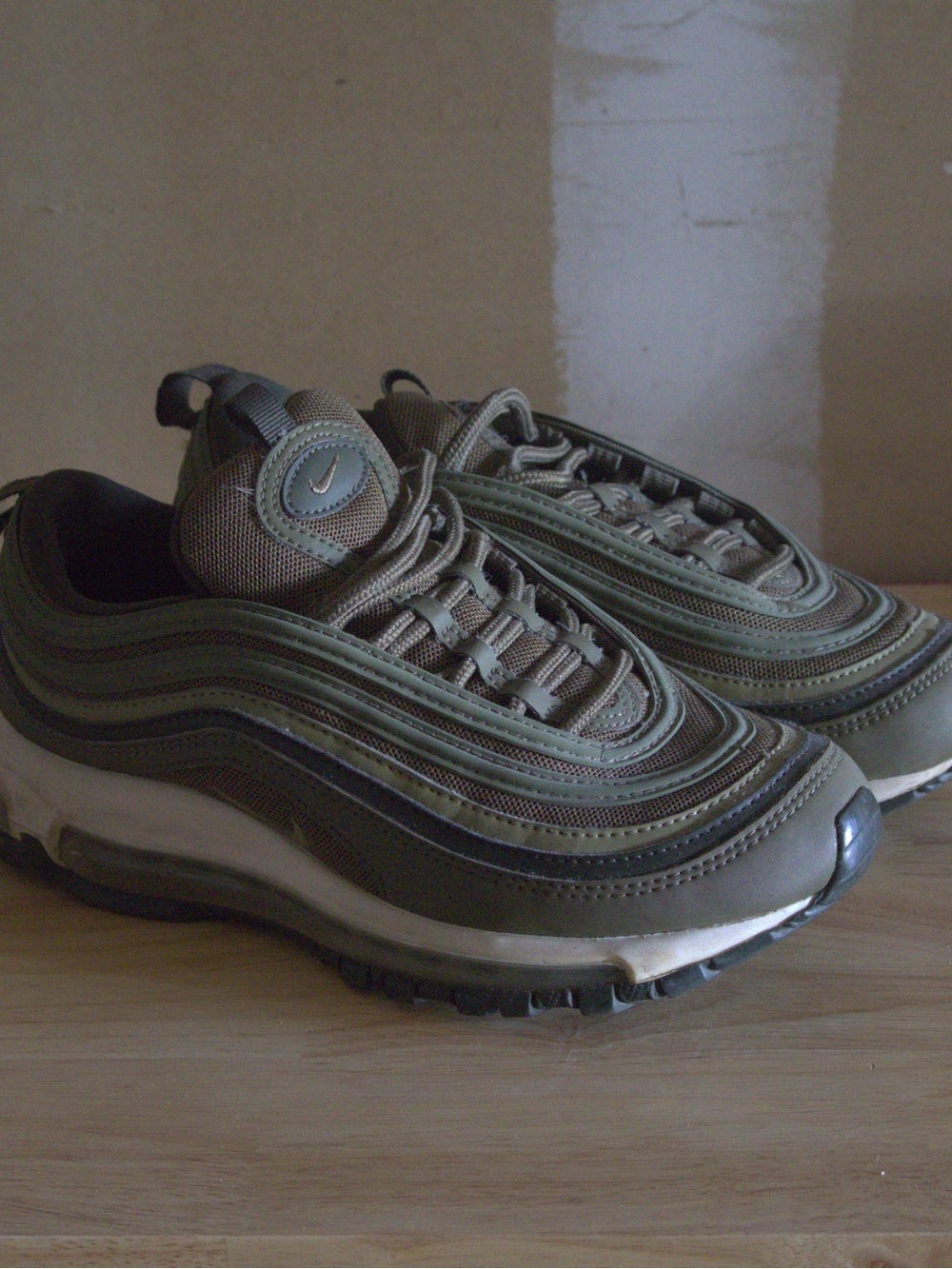 Nike Men's Olive Green and Black Air Max 97 Sneakers